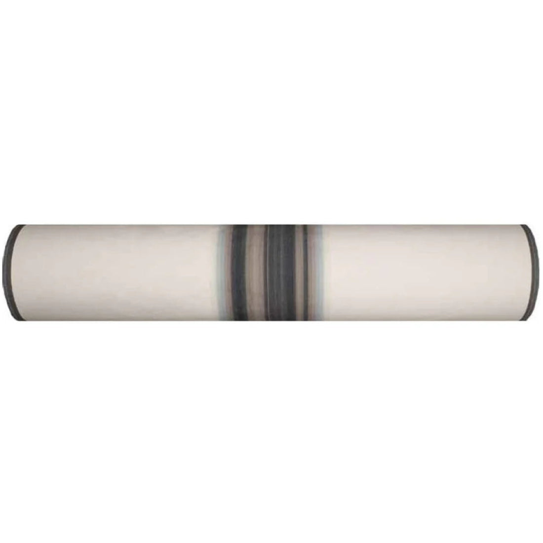 PEINTURE Les Toiles du Soleil 100% cotton fabric roll with multi coloured grey, blue and beige stripes in the middle of the fabric