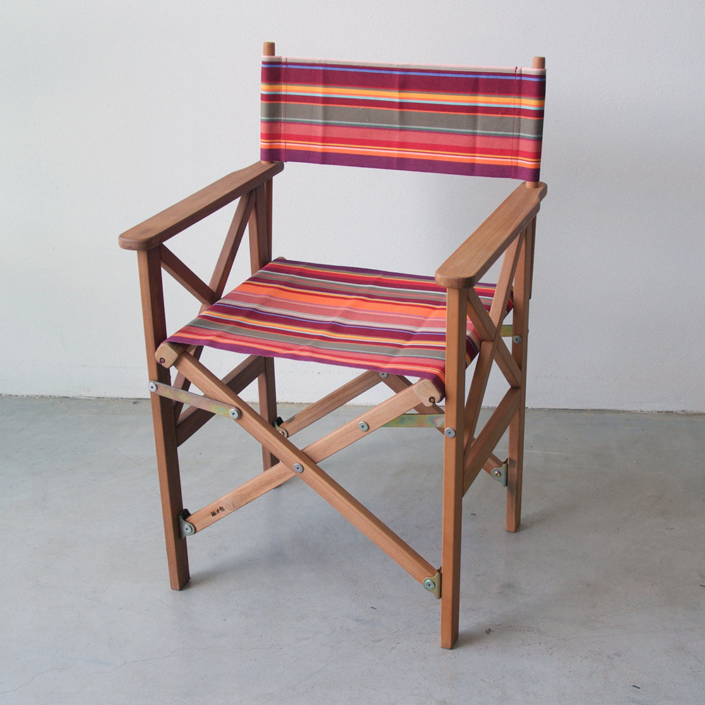 Directors Chair Teak Synthetic St Vincent Rouge