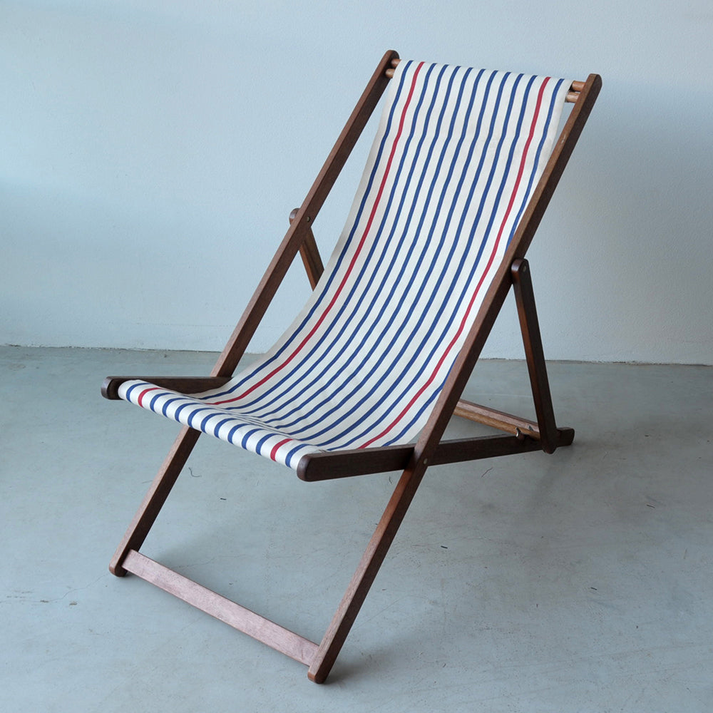 Deckchair Hardwood Cotton Ecru Marine