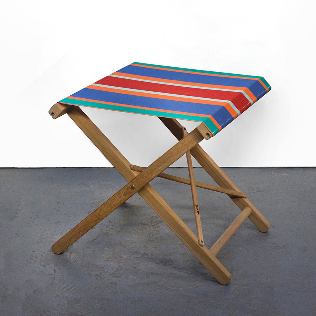 Folding Stool Teak Synthetic Les Planche