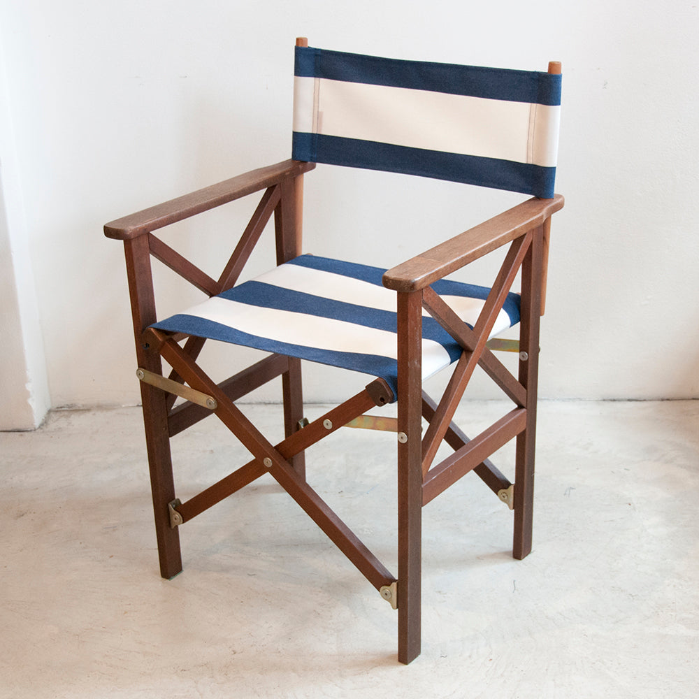Directors Chair Hardwood Synthetic Navy/Cream