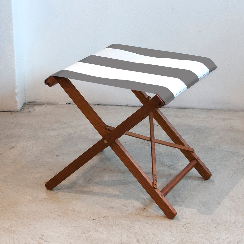 Replacement Sling Folding Stool Synthetic Light Grey/White