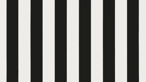 A Sunbrella fabric featuring a series of vertical charcoal and white stripes.
