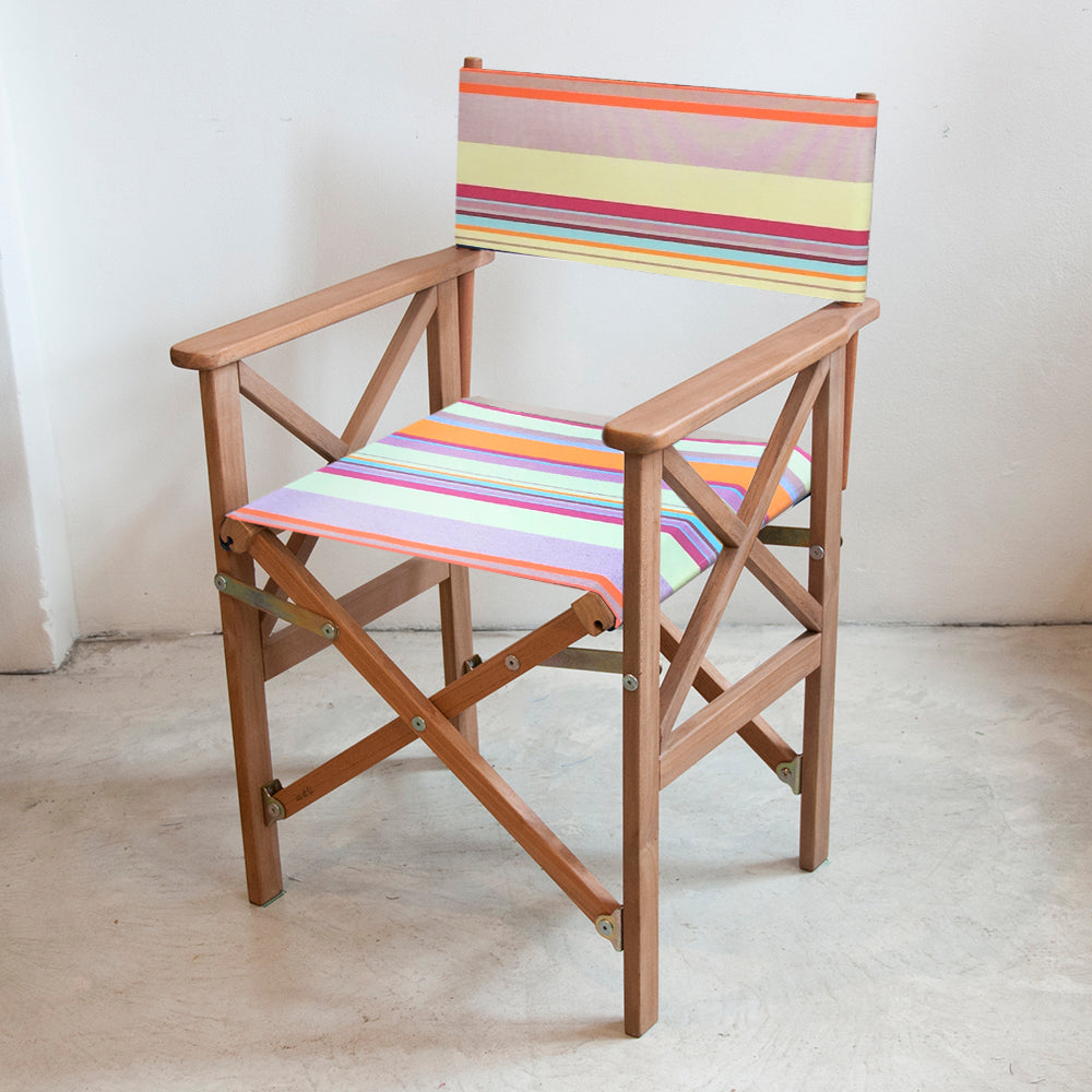 Directors Chair Teak Synthetic June Sunset