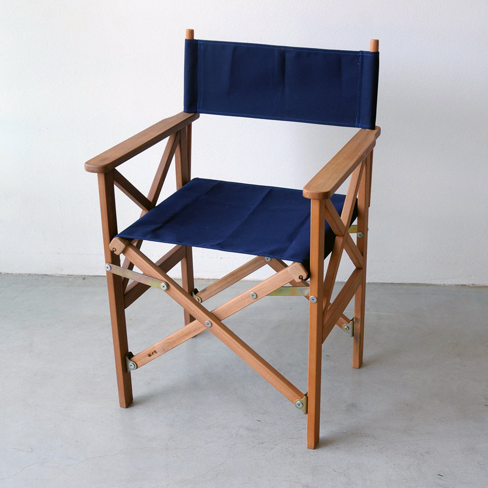 Directors Chair Teak Synthetic Navy