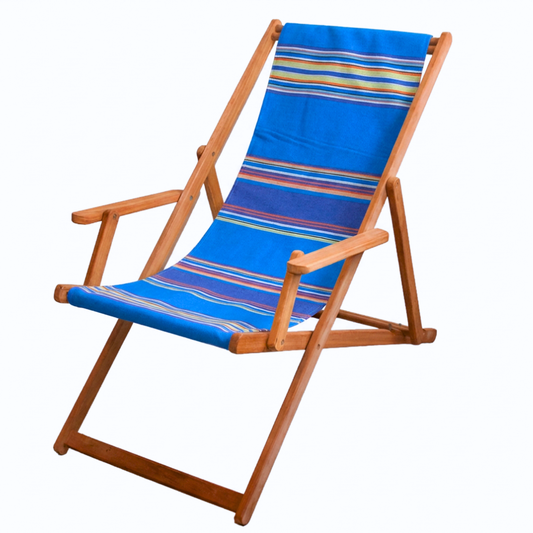 Teak Deckchair w/Arms - Sunbrella - ALEXANDRE