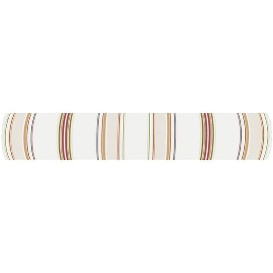 100% cotton fabric roll by Les Toiles du Soleil. Auguste range with multiple coloured stripes of light browns, soft, beige and pinks, and other colours