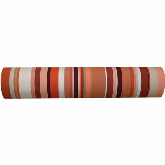 Les Toiles du Soleil 100% cotton fabric Crayou. Multi terracotta coloured striped fabric roll
