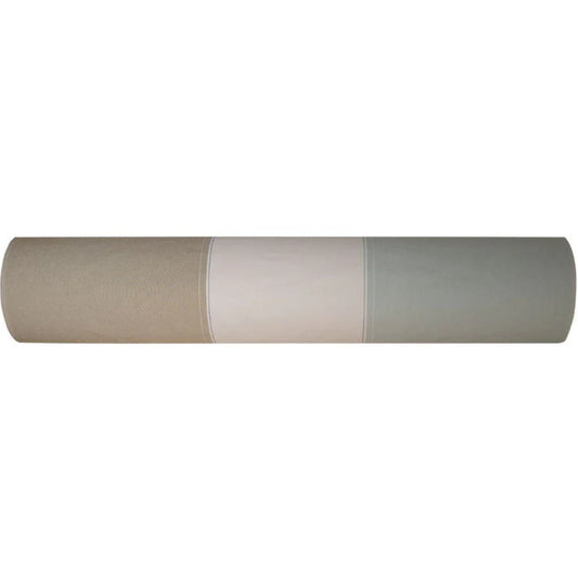 Charlotte Anis cotton fabric by Les Toiles du Soleil. Bold stripes of beige and muted blue roll