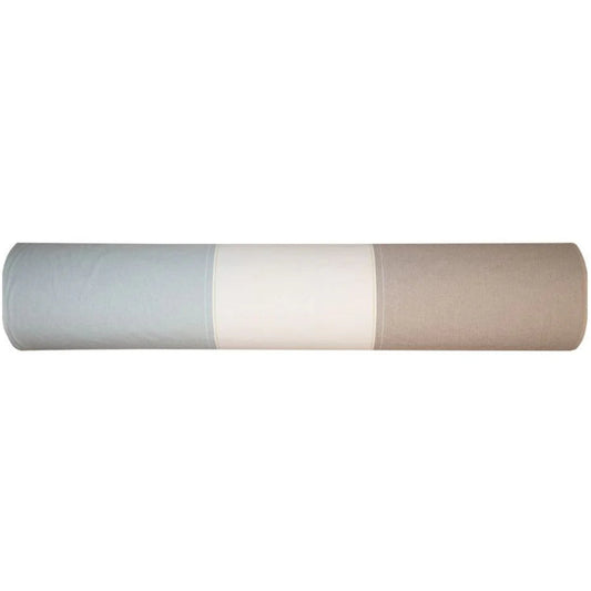Charlotte Bronze Les Toiles du Soleil 100% cotton roll of muted blue, beige bronze and ercru