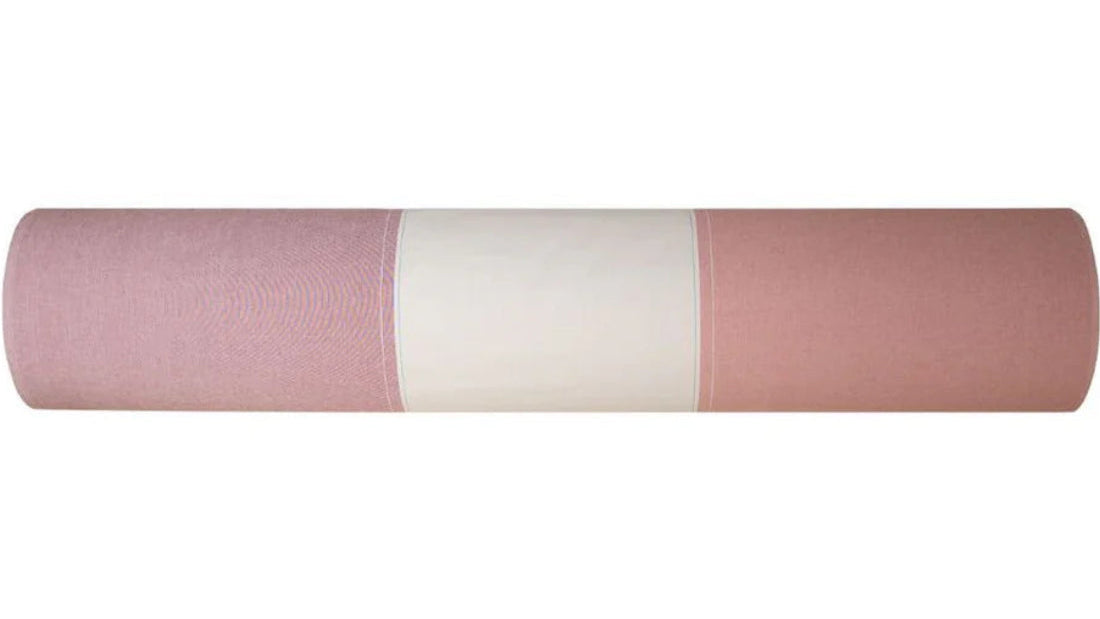 Les Toiles du Soleil Charlotte Tomette fabric of sweet terracotta, lavender blue and cream stripes 100% cotton fabric roll