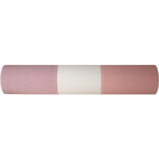 Les Toiles du Soleil Charlotte Tomette fabric of sweet terracotta, lavender blue and cream stripes 100% cotton fabric roll
