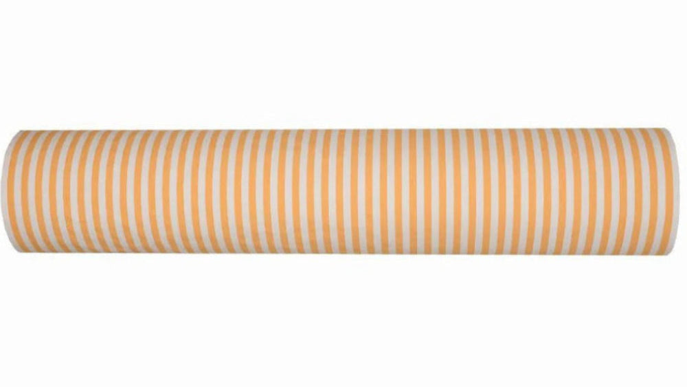 Isola Bella 100% cotton Les Toiles du Soleil Fabric roll. Striped warm saffron and ercu 