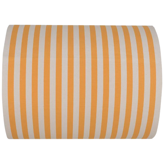 Isola Bella is a 43cm fabric cotton roll made by Les Toiles do Soleil. It is striped in saffron yellow and off white.