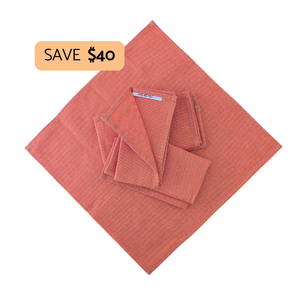 French Cotton Napkins (Set of 4) - LE ORANGE