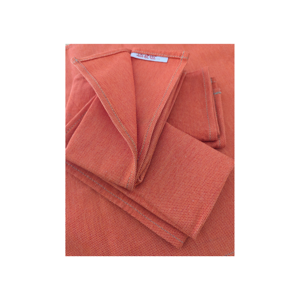 French Cotton Napkins (Set of 4) - LE ORANGE