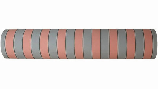 180cm cotton fabric roll of Paul Saumon - stripes of blush pink and cool grey, warmed by soft salmon tones, create a balanced palette.