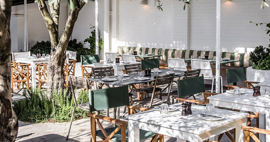 Ici et la custom director's chairs at Totti's Sydney restaurant