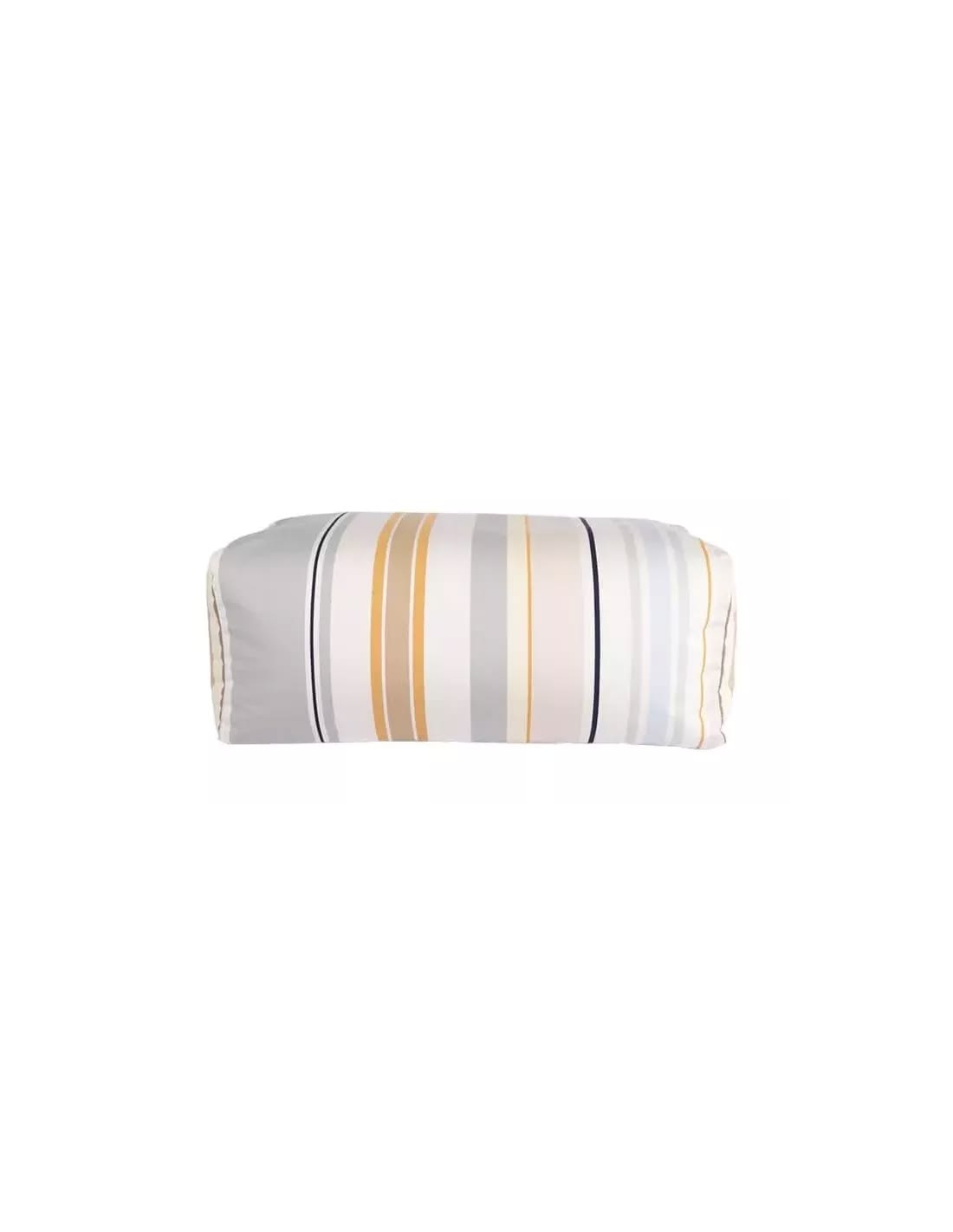Soft large cushion made from Trianon fabric, which reflects a delicate palette of soft greys, pale yellow, and sky blue, gently illuminated by touches of gold. A 100% cotton Les Toiles du Soleil fabric 
