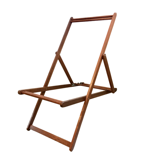 ici et la hardwood folding frame only. A warm coloured wood. On a white background