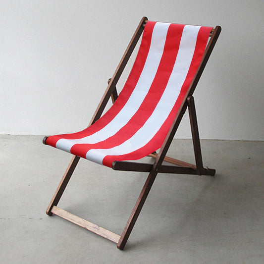 Deckchair Hardwood Synthetic Red/White