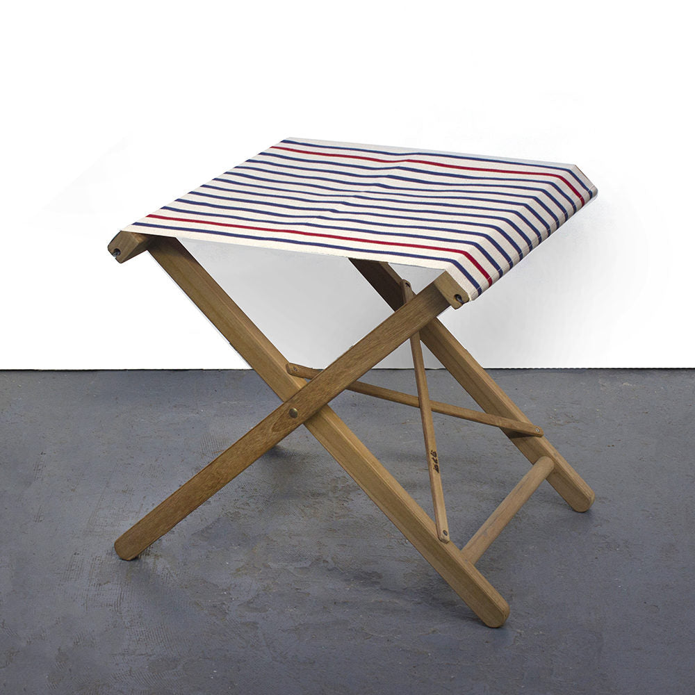 Folding Stool Teak Cotton Ecur Marine