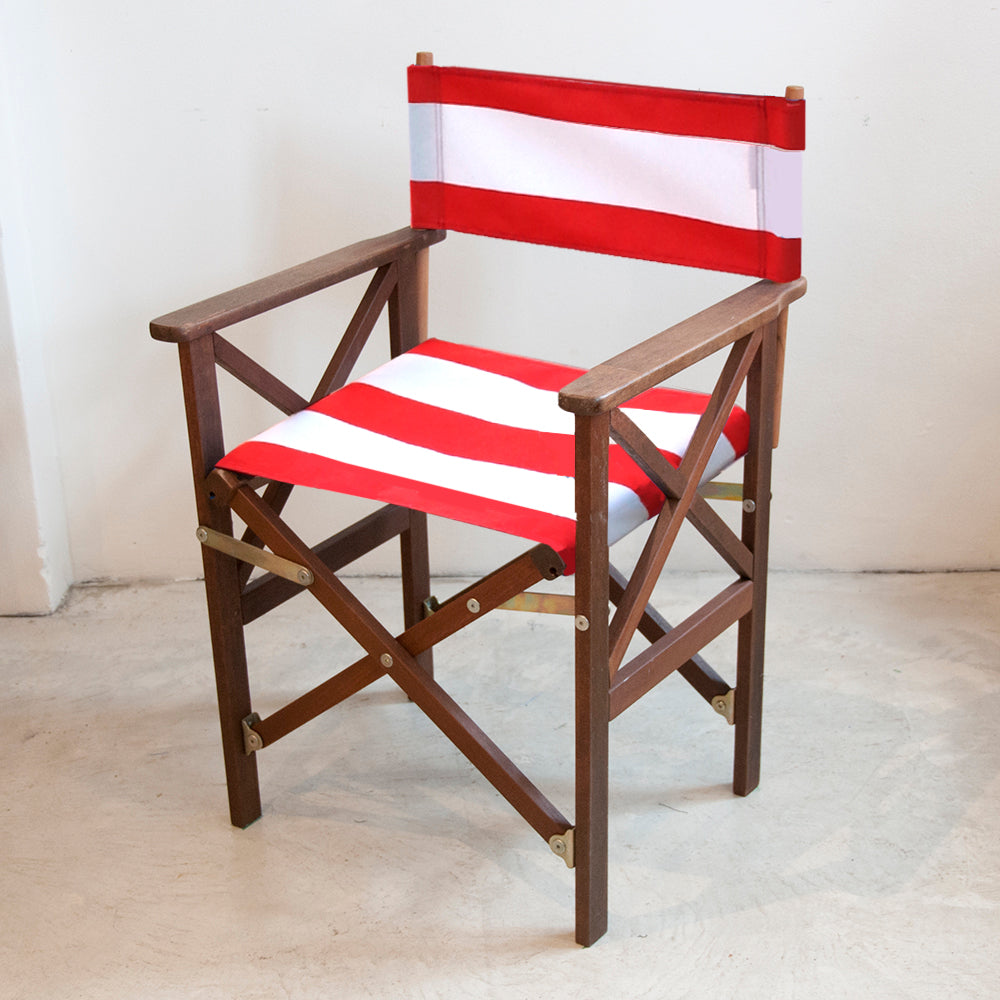 Directors Chair Hardwood Synthetic Red/White