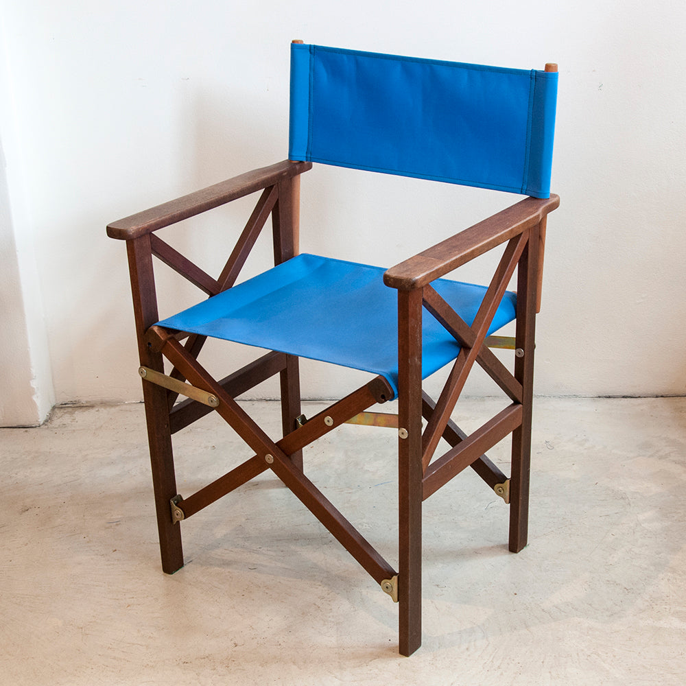 Directors Chair Hardwood Synthetic Capri Blue