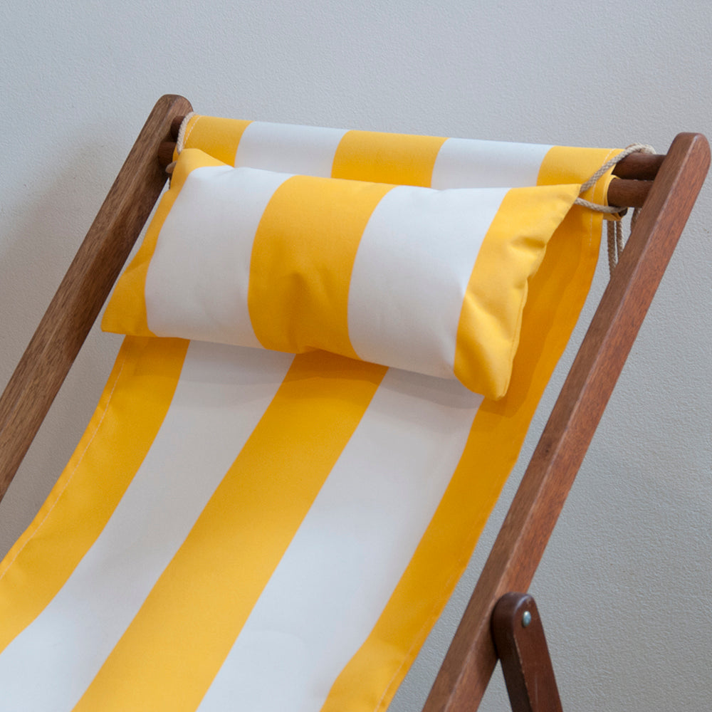 Head Cushion Synthetic Yellow/White
