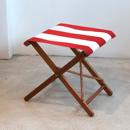 Replacement Sling Folding Stool Synthetic Red/White