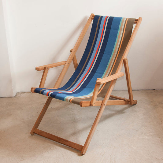 Deckchair w/Arms Teak Cotton Collioure Roy