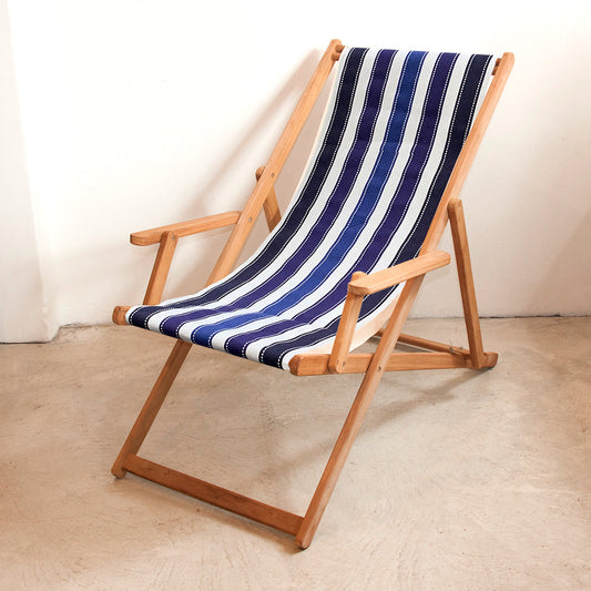 Deckchair w/Arms Teak Cotton Petite Sellier