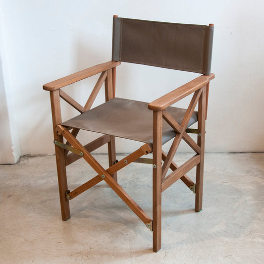 Directors Chair Teak Synthetic Taupe